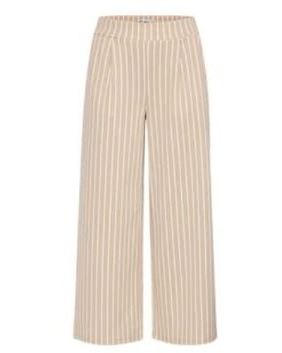 Ichi Kate Trousers Nomad Stripe Xs - Natural