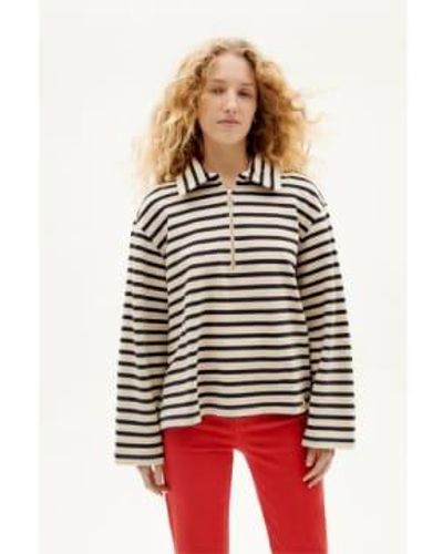 Thinking Mu Stripes Chelsea Sweater - Rosso
