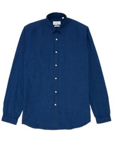 Oliver Spencer Clerkenwell tab shirt rinse - Bleu