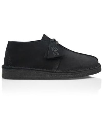 Clarks Desert Trek Suede Shoes Uk 9 - Black