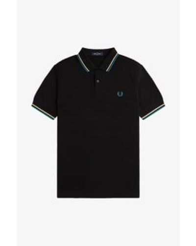 Fred Perry And Cyber Blue M3600 Polo Shirt - Black