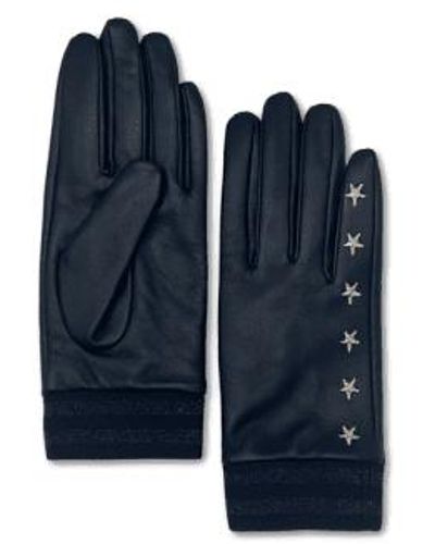 Nooki Design Elvis Star Embroidered Leather Glove- Small/ Medium - Blue