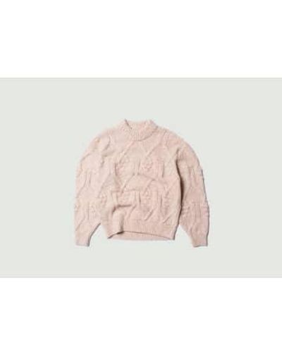 Nudie Jeans Elsa Cable Sweater S - Pink