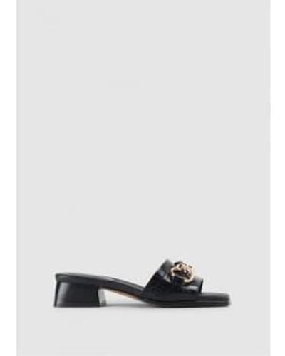 Shoe The Bear Damen colette faux croc sandalen mit pferdbit in schwarz - Weiß