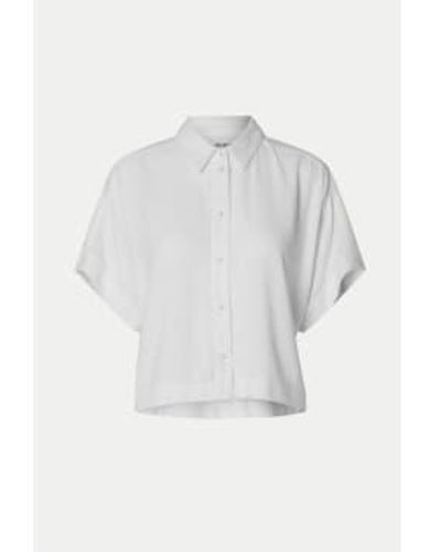 SELECTED Snow Viva Cropped Shirt - Bianco