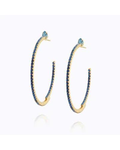 Caroline Svedbom 'crystal Loop' Earrings Sapphire - Metallic