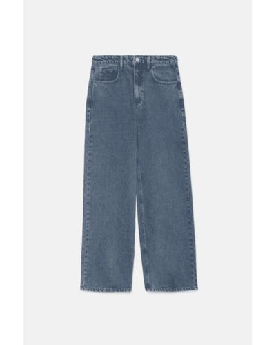 Compañía Fantástica Cropped Straight Cut Jeans - Blue