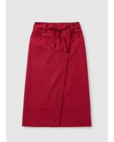 House Of Sunny Womens Low Rider Wrap Midi Skirt In Campari 1 - Rosso