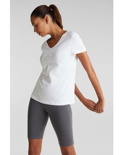Esprit Camiseta Estampada 100% Algodón Orgánico - Gris