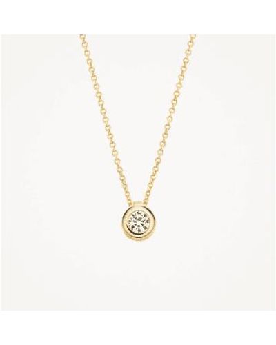 Blush Lingerie 14k Yellow 5.5mm Zirconia Circle Set Necklace - Metallic