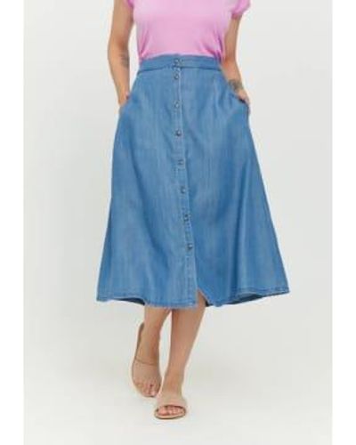 Mazine Amelia Midi Skirt Or Wash - Blu