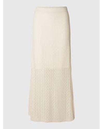 SELECTED Agny Knitted Maxi Skirt Birch Xs - Natural