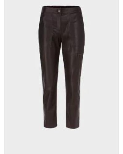 Marc Cain Pantalones Franca efecto cuero - Gris