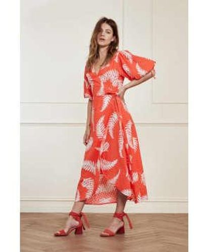 FABIENNE CHAPOT Charlie Broderie Dress Hot Coral 1 - Rosso