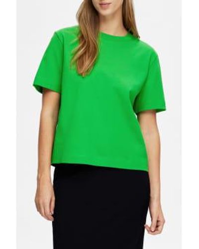 SELECTED T-shirt en carrée essentiel vert classique