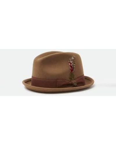 Brixton Gain sombrero fedora cobre lavado - Marrón