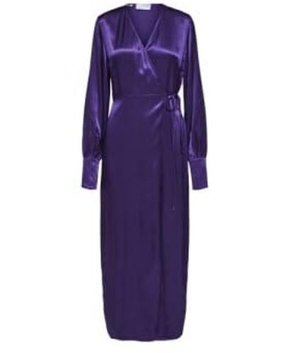 SELECTED Ankle Wrap Dress In Acai - Viola