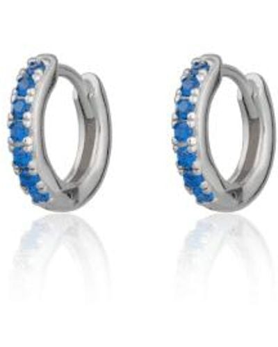 Scream Pretty huggie Earrings With Stones - Blue