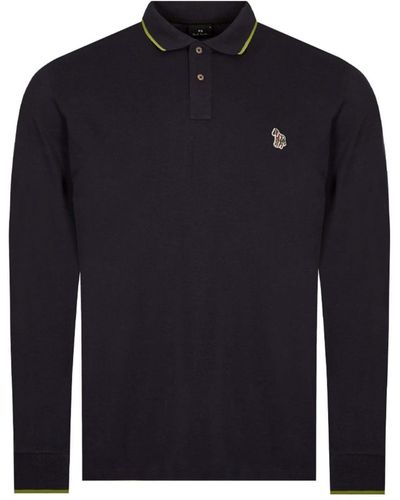 Paul Smith Camisa l logo la cebra con punta marina con punta marina - Azul