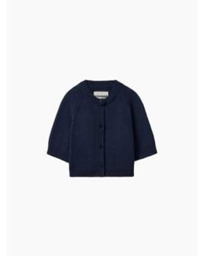 Cordera Cotton Buttoned Top Navy One Size - Blue