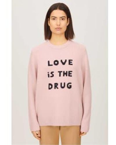 Bella Freud Love Is The Drug Sweater Large - Pink