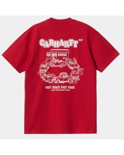 Carhartt T-shirt fast food samba / - Rouge