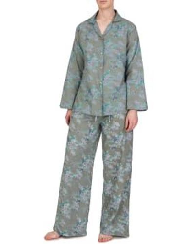 Gabrielle Parker Pijama de algodón vintage gris m / l - Azul