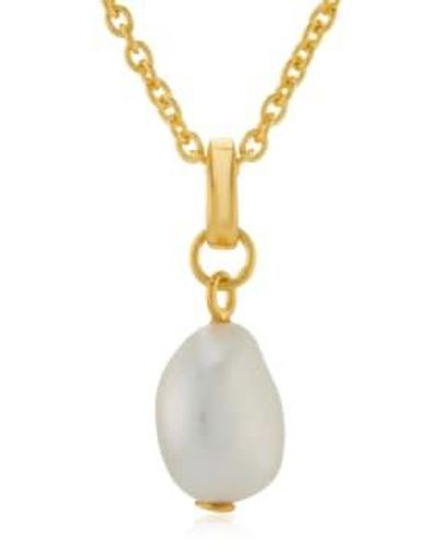CollardManson Wdts Pearl Pendant Necklace / - Metallic