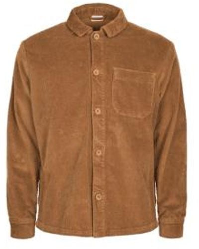 Knowledge Cotton Streched 8 Wales Corduroy Overshirt Sugar - Marrone
