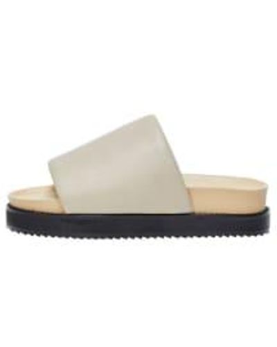 SELECTED Chinchilla Leather Sliders 36 - White