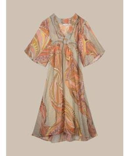 Summum Dress With Bohemian Print Uk 8 - Brown