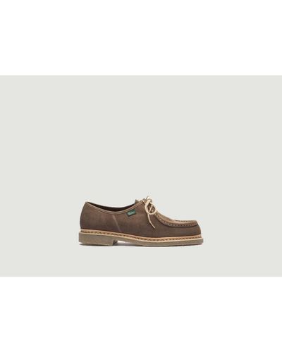 Paraboot Micka Ario Derbies In Smoky Velvet - Bianco