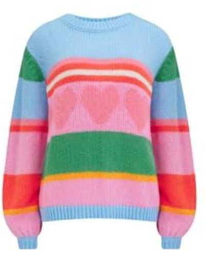 Sugarhill Essie Sweater, Love Heart Stripes - Red