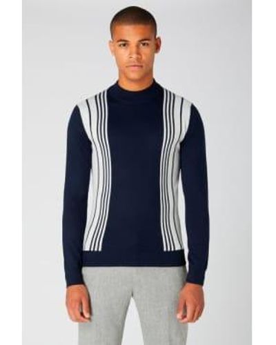 Remus Uomo Navy And Grey 58653 Knitwear Extra Large - Blue