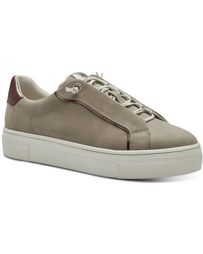 Tamaris Taupe Suede Trainers - Grey