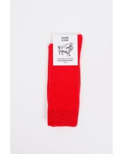 Homecore Chaussettes cashmere mischfeuer rot