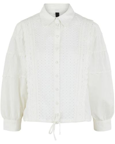 Y.A.S Melano Tie Brorie White Shirt - Blanc