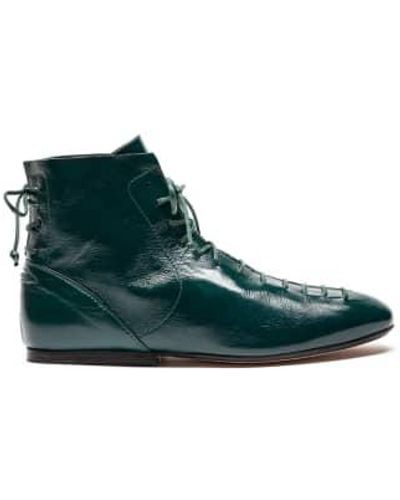 Tracey Neuls Magritte Forest Or Dark Lace Up Leather Boots - Verde