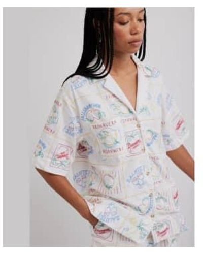 Damson Madder Buon Appetit Embroidered Shirt L - Gray