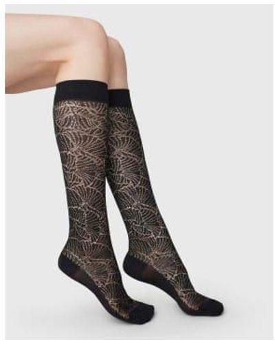 Swedish Stockings Alba Ginkgo Knee High Socks 36-38 - Black