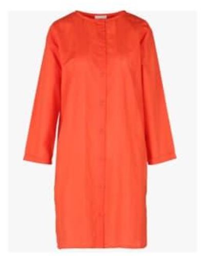 Pluto on the Moon Coral Red Lia Shirt Dress 38