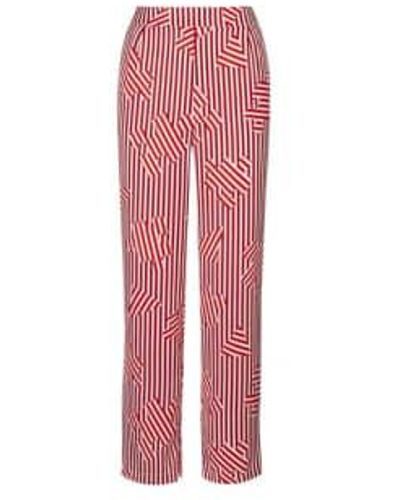 Anonyme Pantalon jambe large à ban puzzle - Rouge