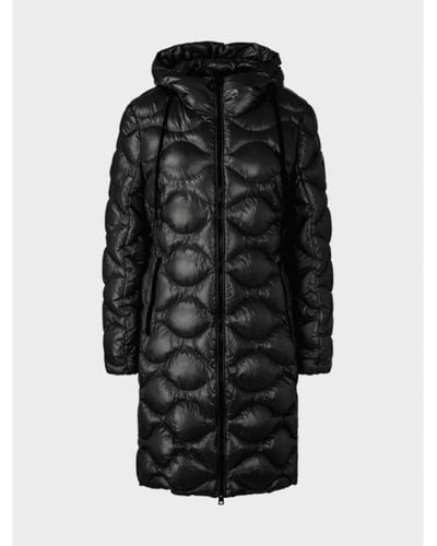 Marc Cain Quilted Coat With Hood - Black