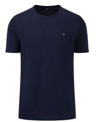 Fynch-Hatton Navy Crew Neck T Shirt Small - Blue