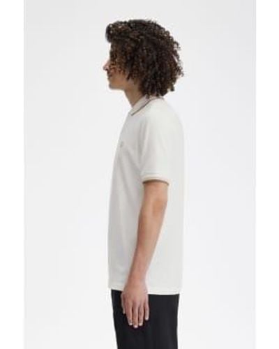 Fred Perry M3600 Polo Shirt Snow / Oatmeal Large - White