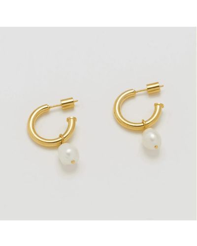 Estella Bartlett Baroque Pearl Drop Hoop Earrings - Metallizzato