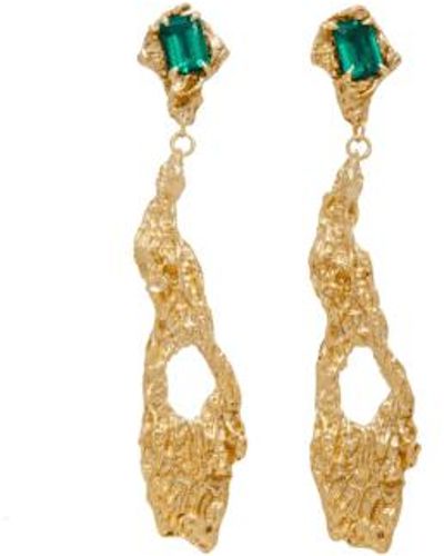 Loveness Lee Ceciliae Emerald Earrings Plated - Metallic