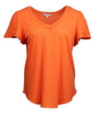 Michael Stars Tate fabric mix v-ausschnitt t-shirt - Orange