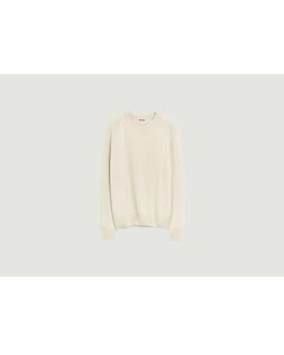 Tricot Cashmere Round Neck Sweater Xs - White