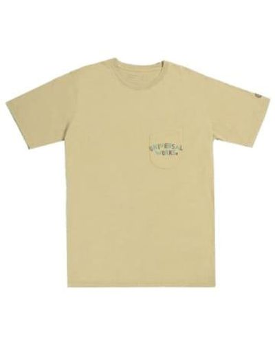 Universal Works T-shirt poche imprimé sable - Jaune